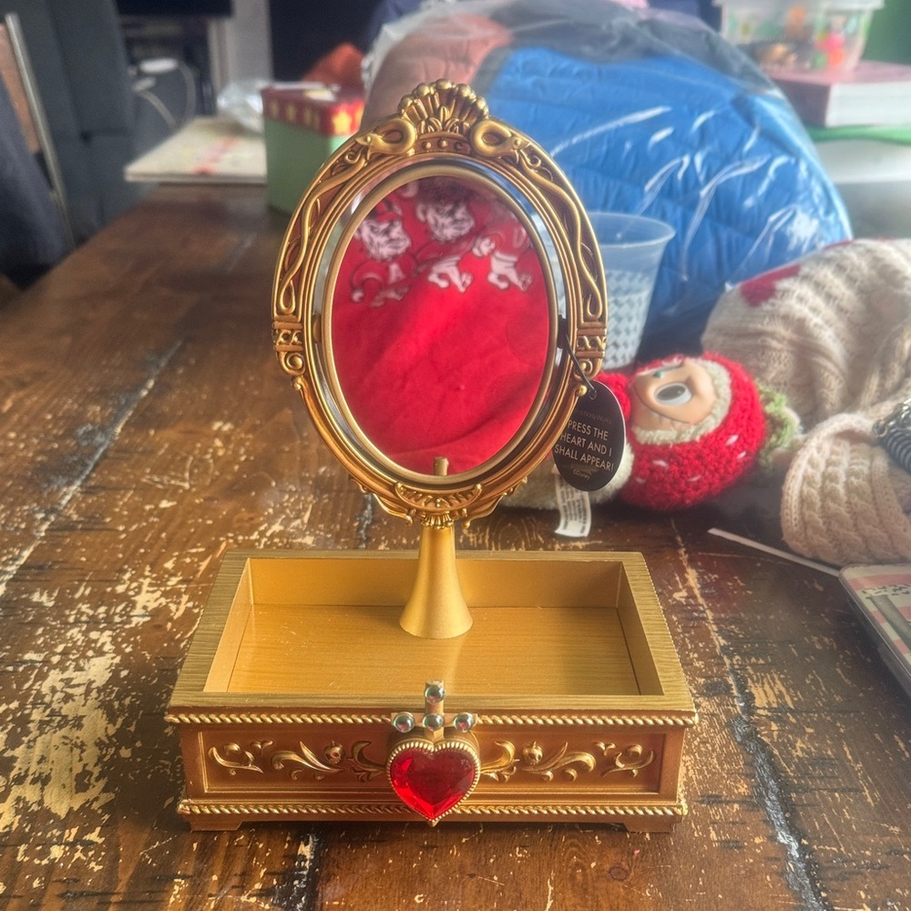 Elegant Gold Vanity Mirror with Heart Accent DISNEY VILLAINS